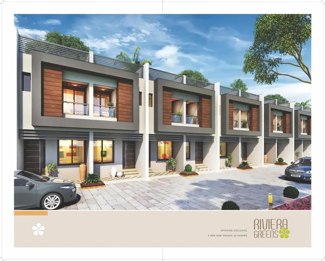 3D Elevation of real estate project Riviera Greens Row House located at Sanand, Ahmedabad, Gujarat