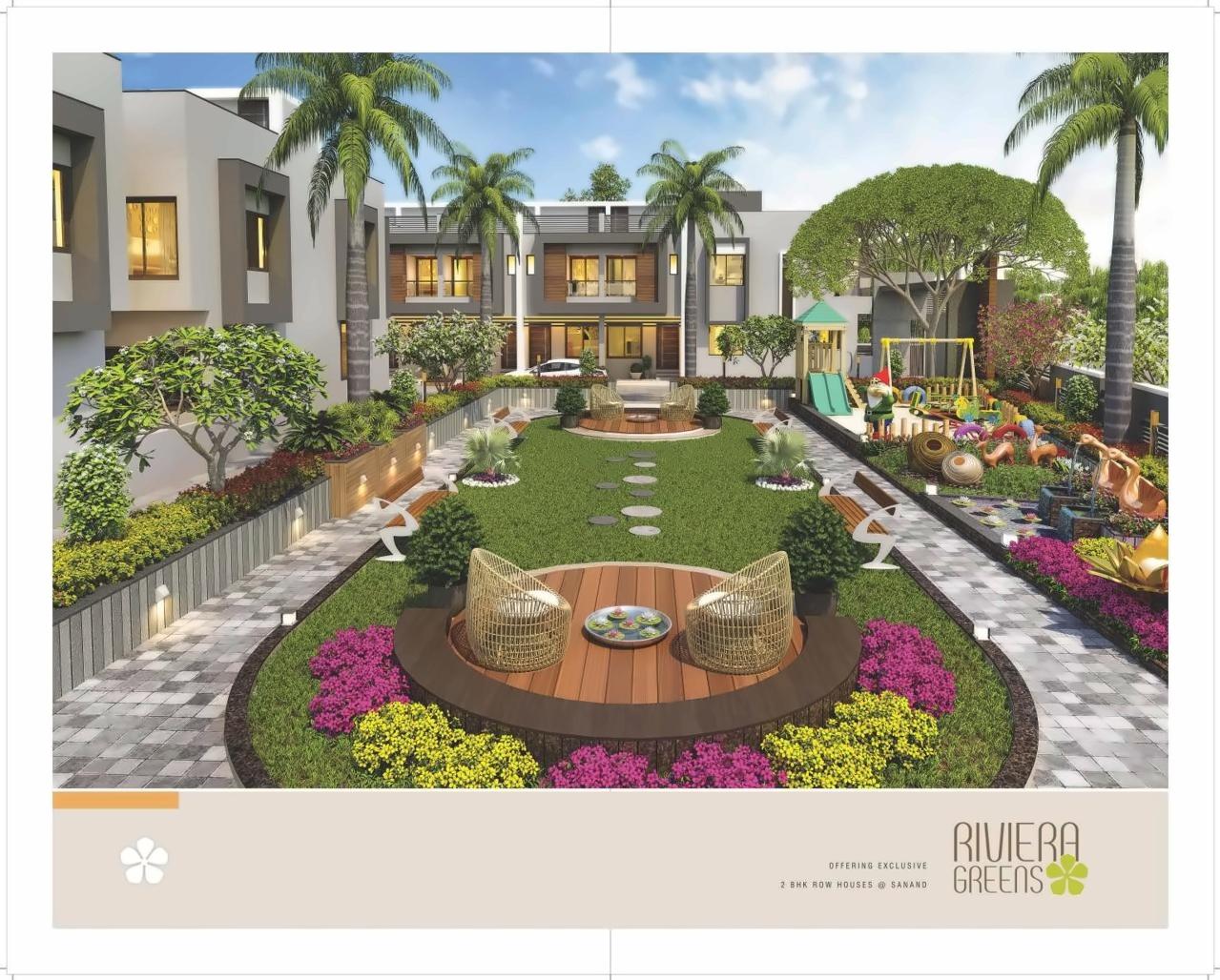 3D Elevation of real estate project Riviera Greens Row House located at Sanand, Ahmedabad, Gujarat