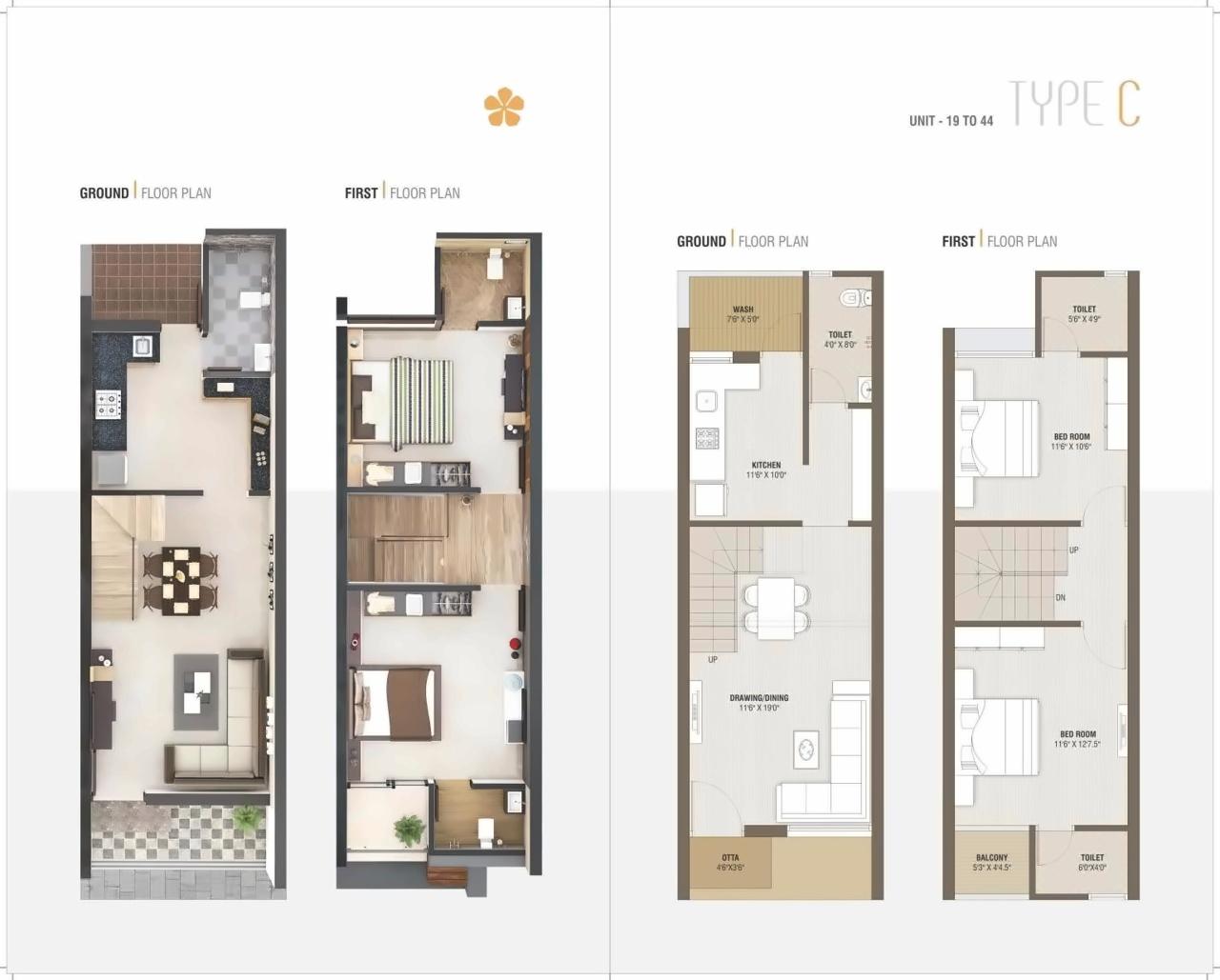 Layout of real estate project Riviera Greens Row House located at Sanand, Ahmedabad, Gujarat