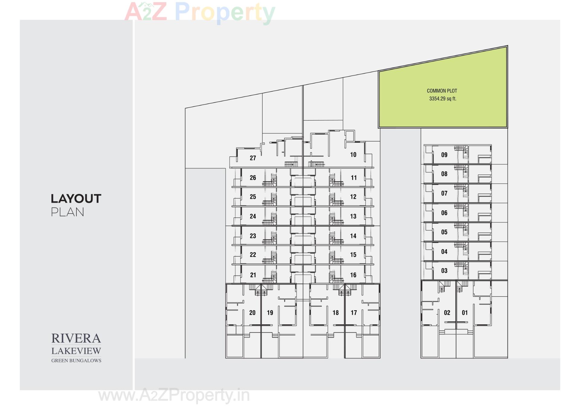 Layout of real estate project Riviera Lake View Green Bunglows located at Sanand, Ahmedabad, Gujarat