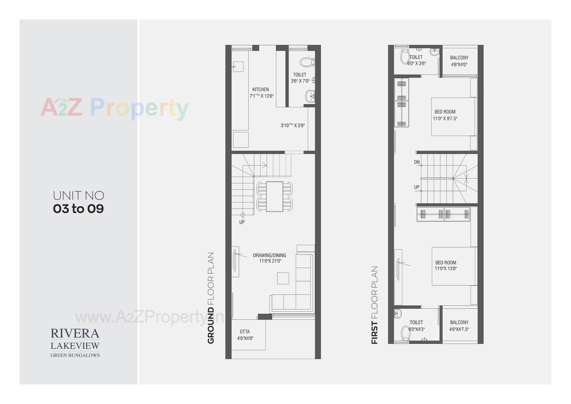 Layout of real estate project Riviera Lake View Green Bunglows located at Sanand, Ahmedabad, Gujarat
