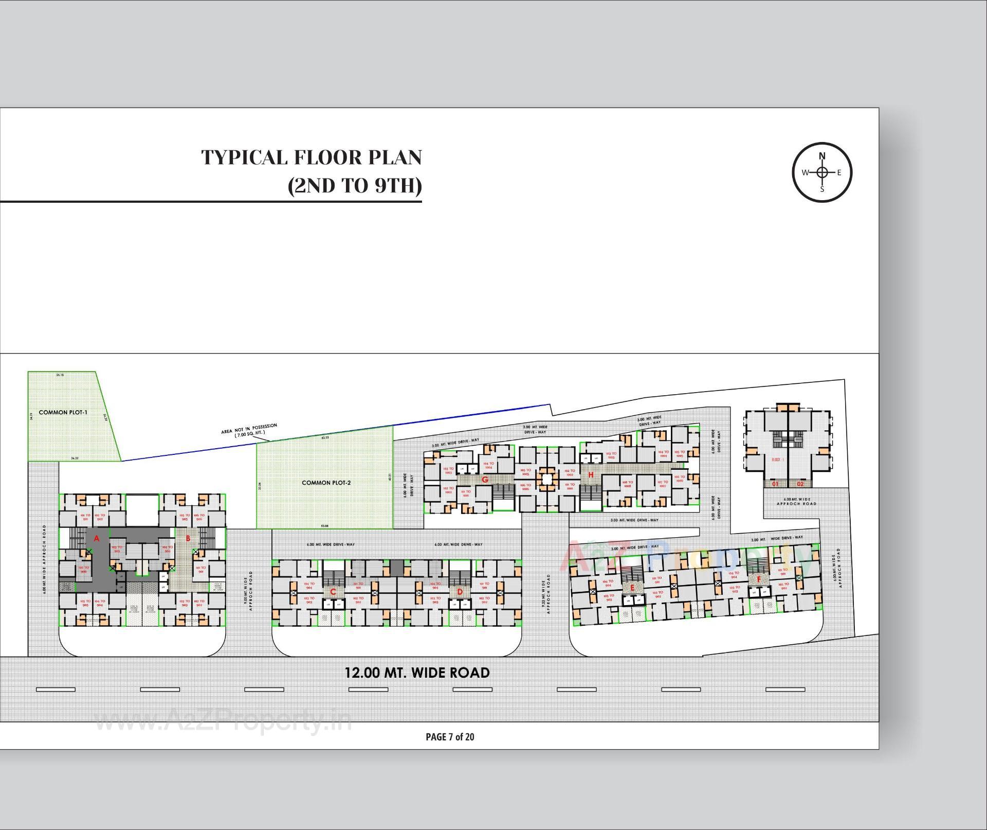 Layout of real estate project Riyal Residency located at Ramol, Ahmedabad, Gujarat