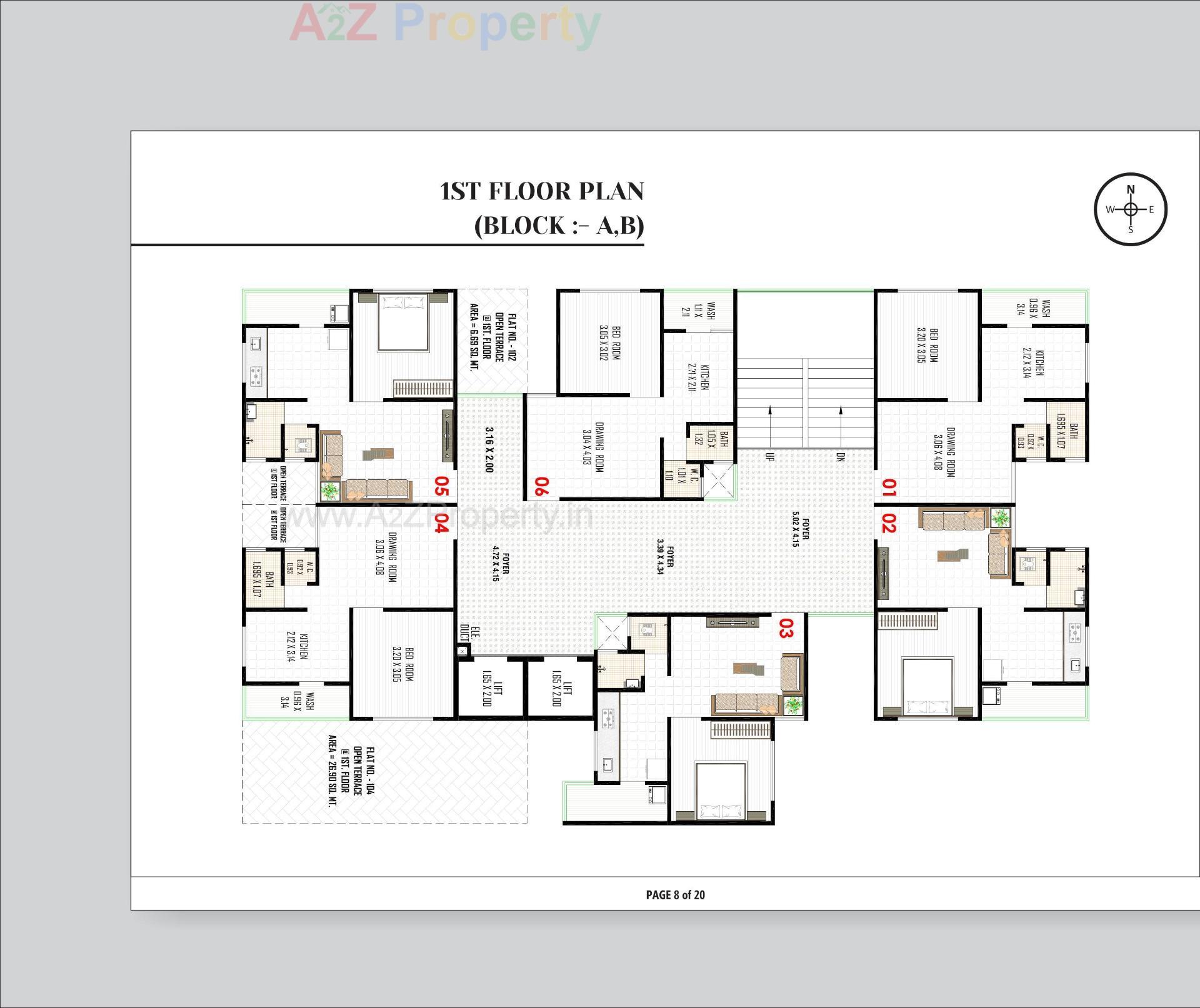 Layout of real estate project Riyal Residency located at Ramol, Ahmedabad, Gujarat
