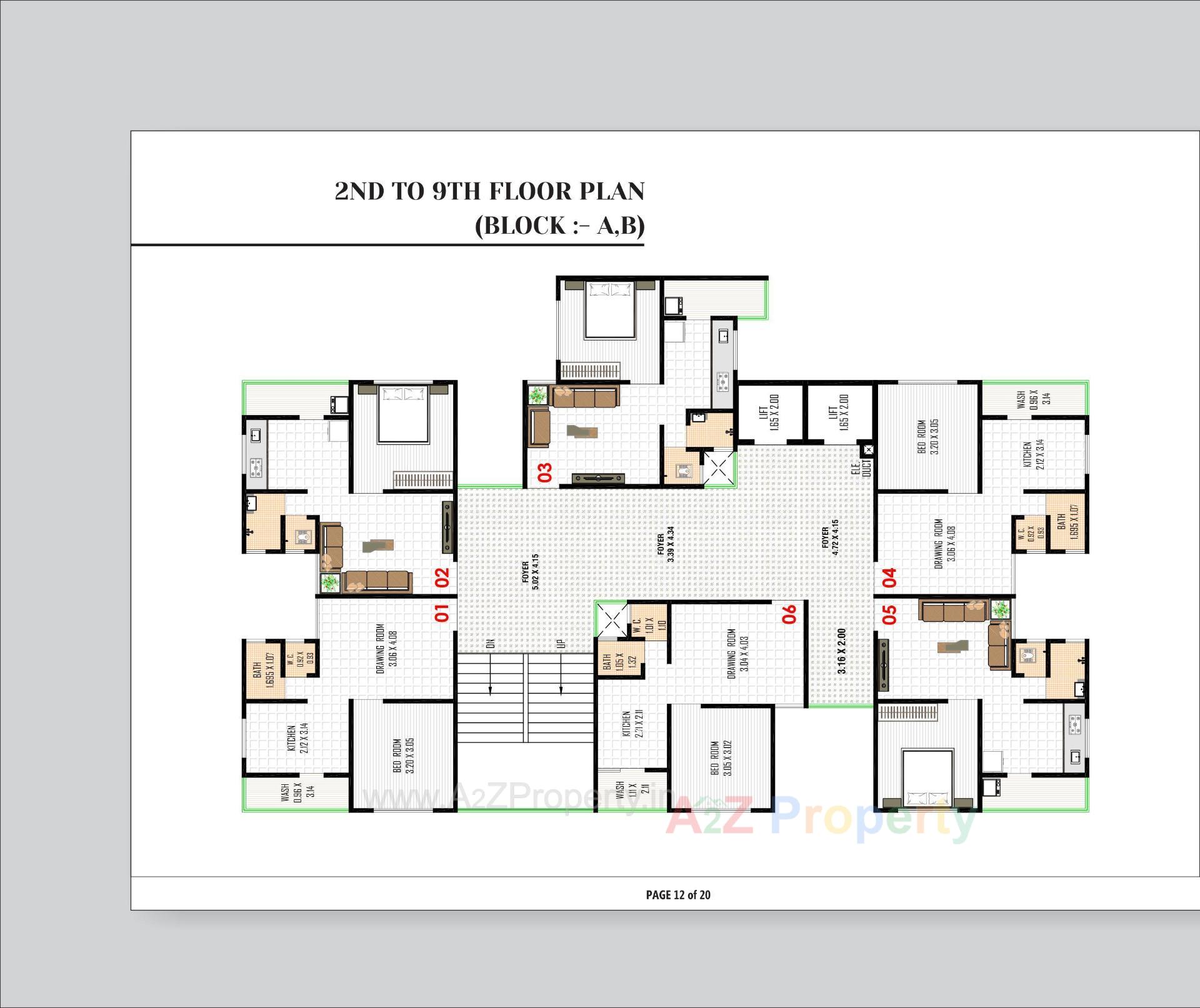 Layout of real estate project Riyal Residency located at Ramol, Ahmedabad, Gujarat