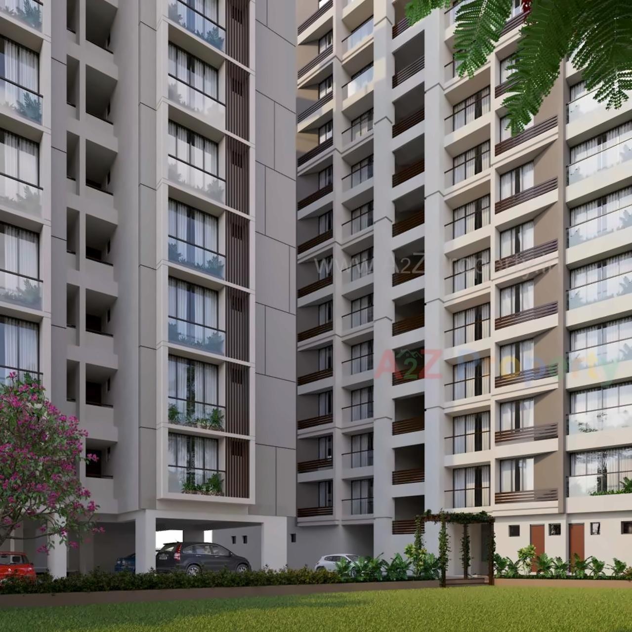 3D Elevation of real estate project Royal Heights located at Gota, Ahmedabad, Gujarat
