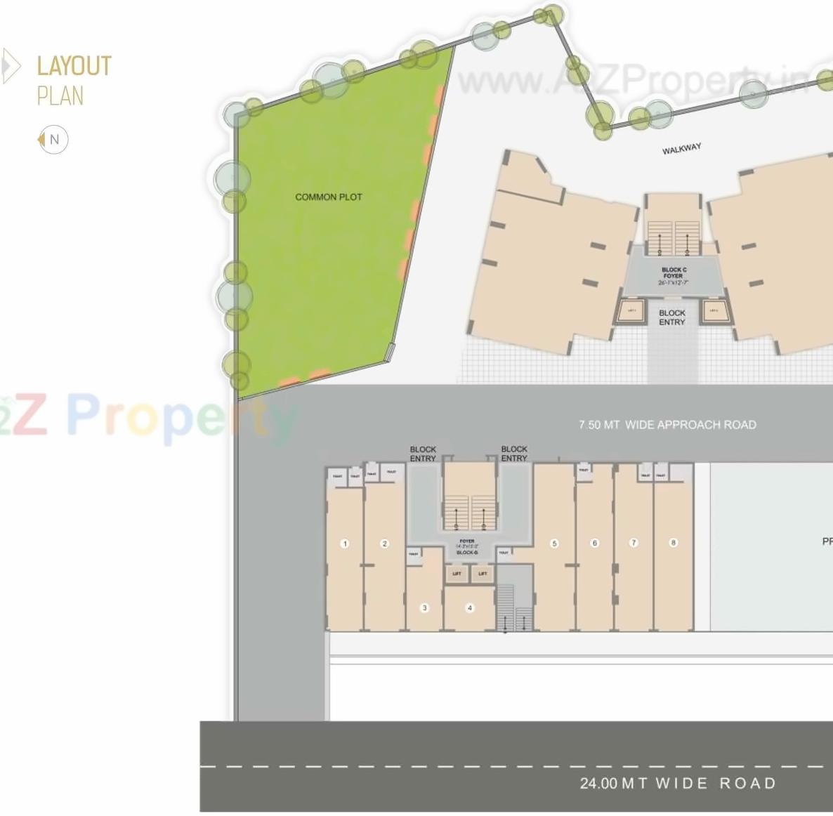 Layout of real estate project Royal Heights located at Gota, Ahmedabad, Gujarat