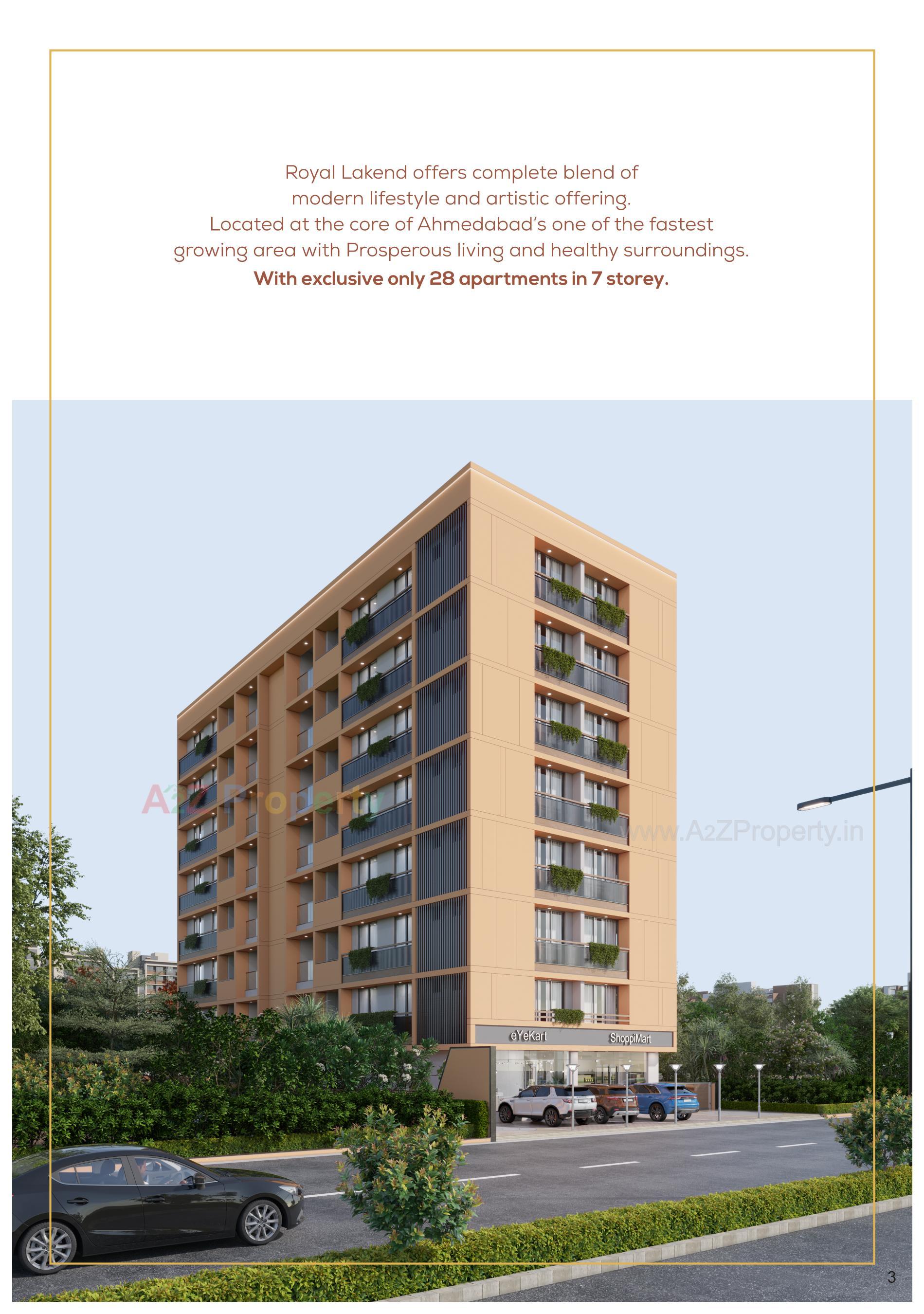 3D Elevation of real estate project Royal Lakend located at Gota, Ahmedabad, Gujarat