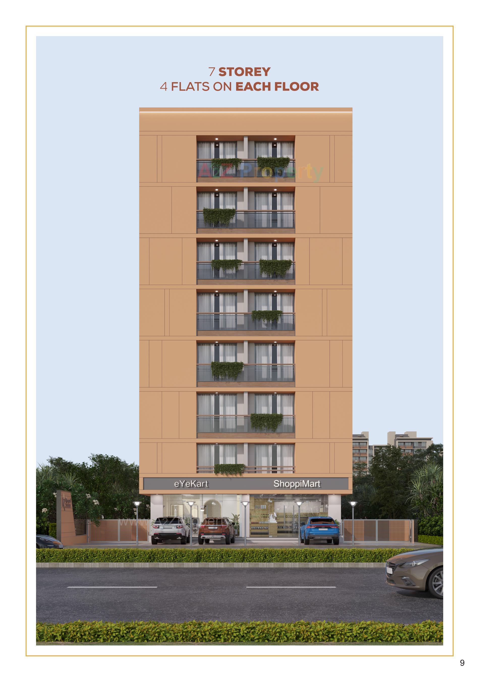 3D Elevation of real estate project Royal Lakend located at Gota, Ahmedabad, Gujarat