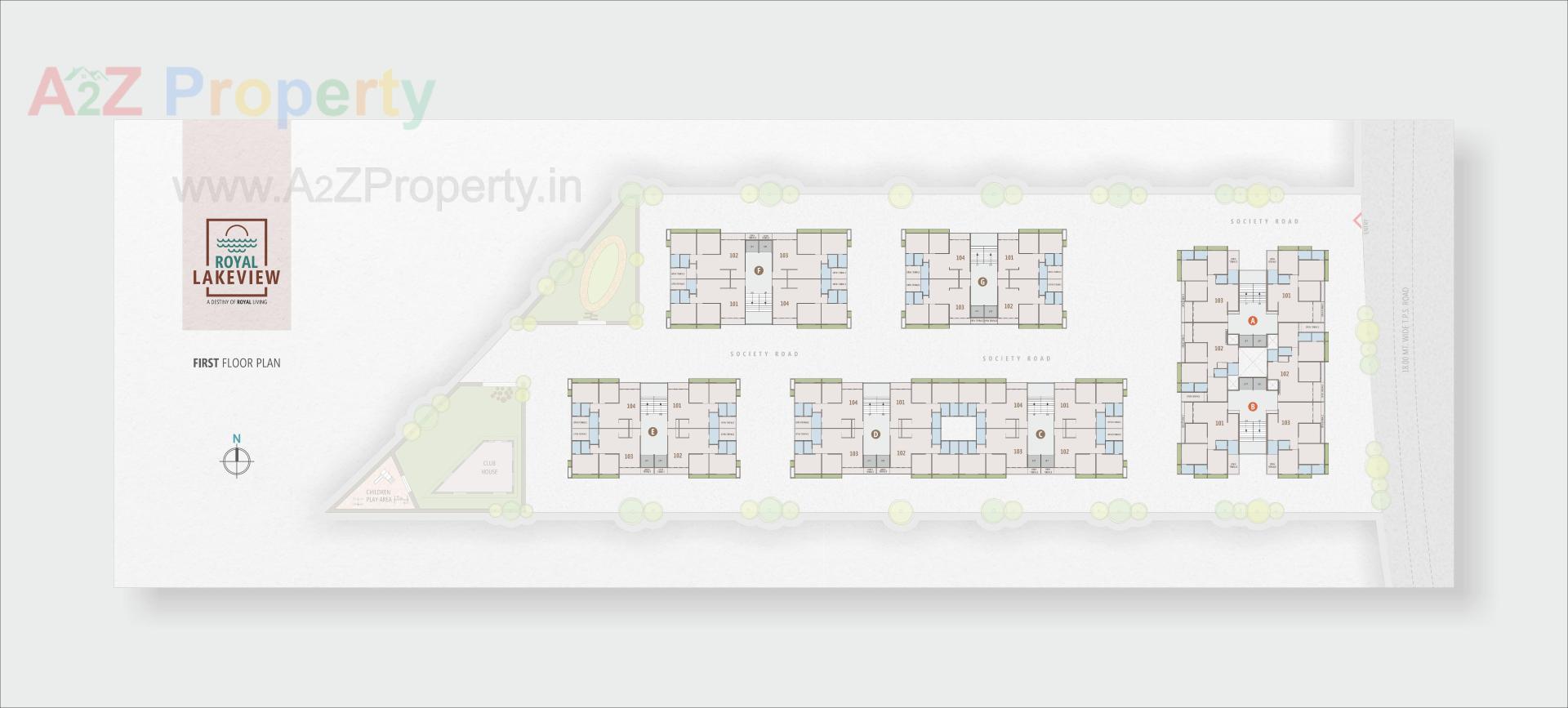 Layout of real estate project Royal Lakeview located at Chiloda, Ahmedabad, Gujarat