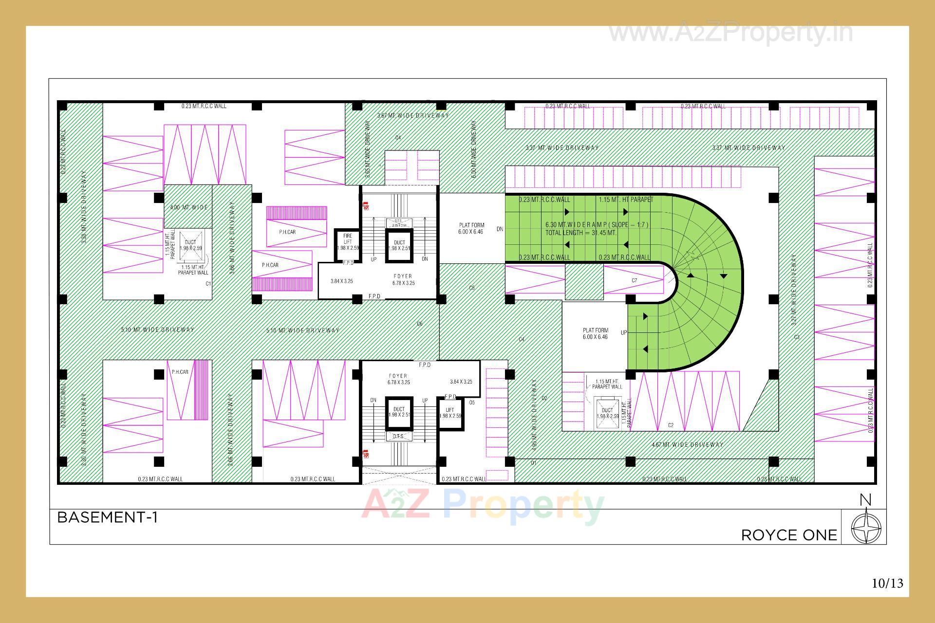 Layout of real estate project Royce One located at Bodakdev, Ahmedabad, Gujarat