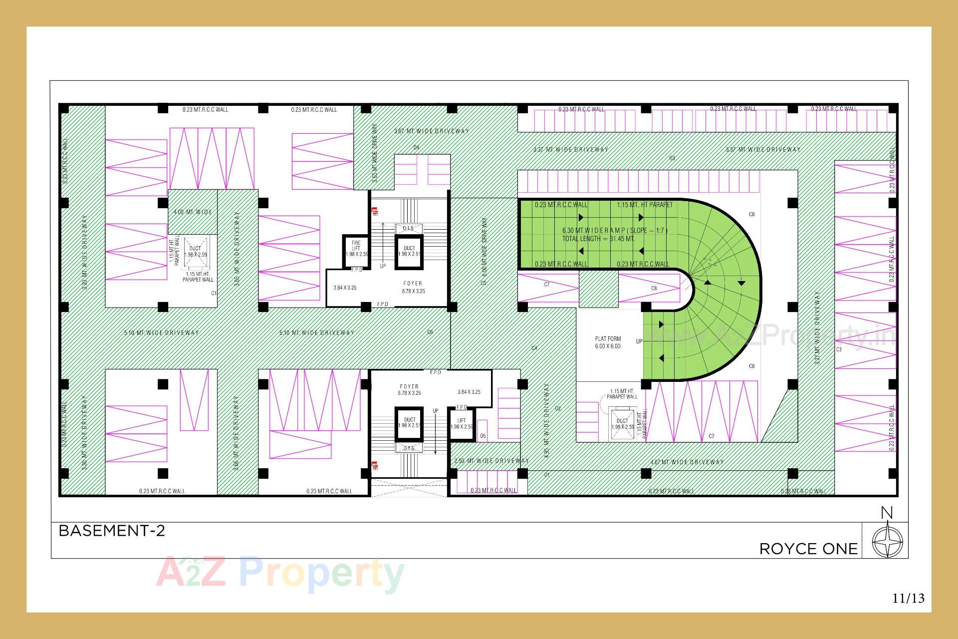 Layout of real estate project Royce One located at Bodakdev, Ahmedabad, Gujarat