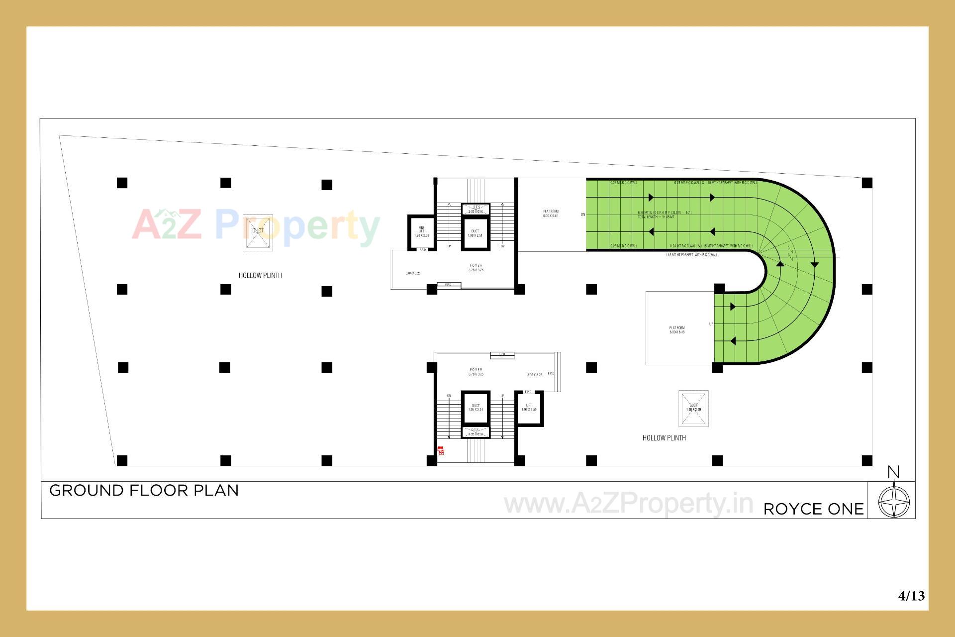 Layout of real estate project Royce One located at Bodakdev, Ahmedabad, Gujarat