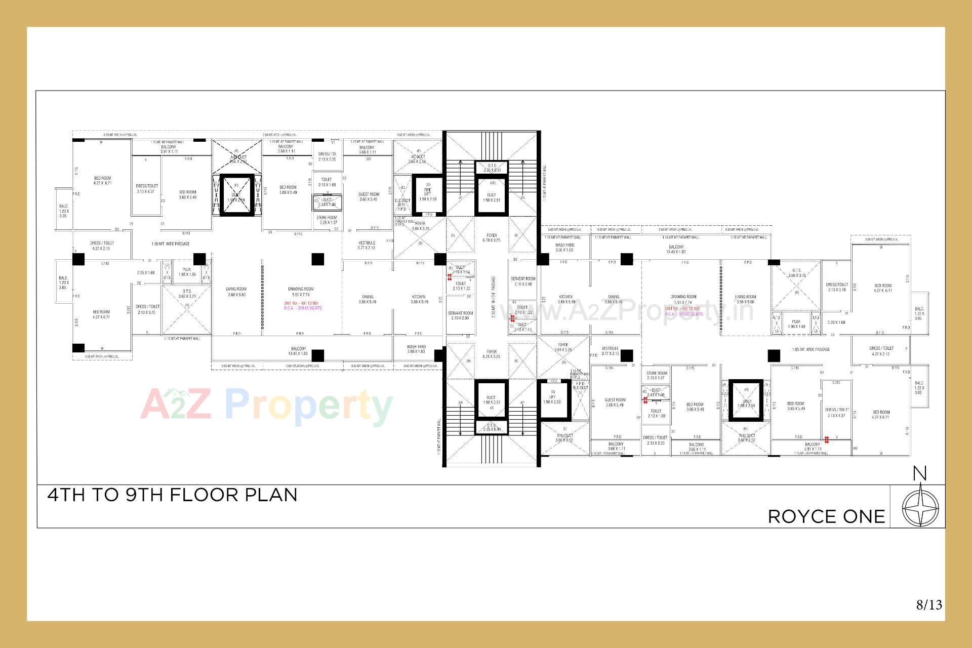 Layout of real estate project Royce One located at Bodakdev, Ahmedabad, Gujarat