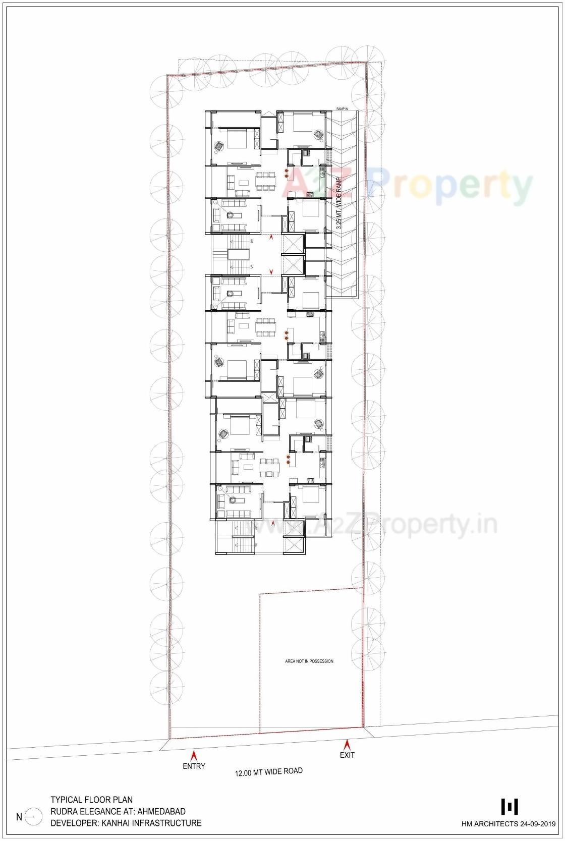 Layout of real estate project Rudra Elegance located at Bodakdev, Ahmedabad, Gujarat