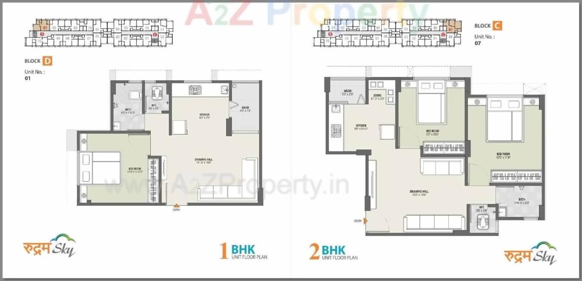 Layout of real estate project Rudram Sky located at Chandlodiya, Ahmedabad, Gujarat