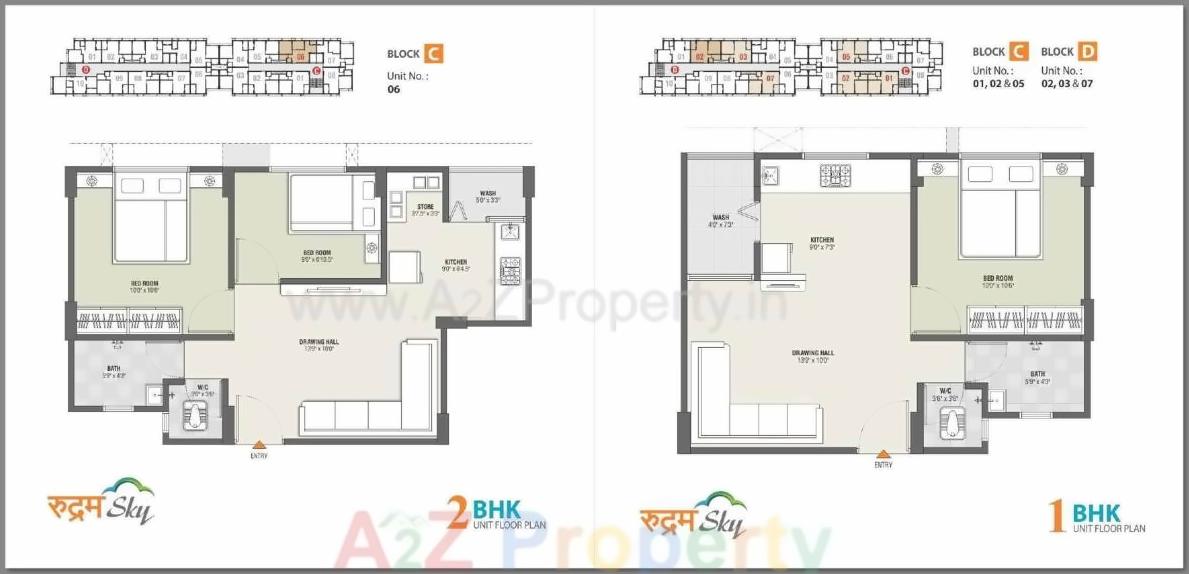 Layout of real estate project Rudram Sky located at Chandlodiya, Ahmedabad, Gujarat