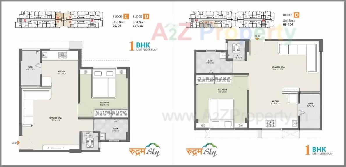 Layout of real estate project Rudram Sky located at Chandlodiya, Ahmedabad, Gujarat