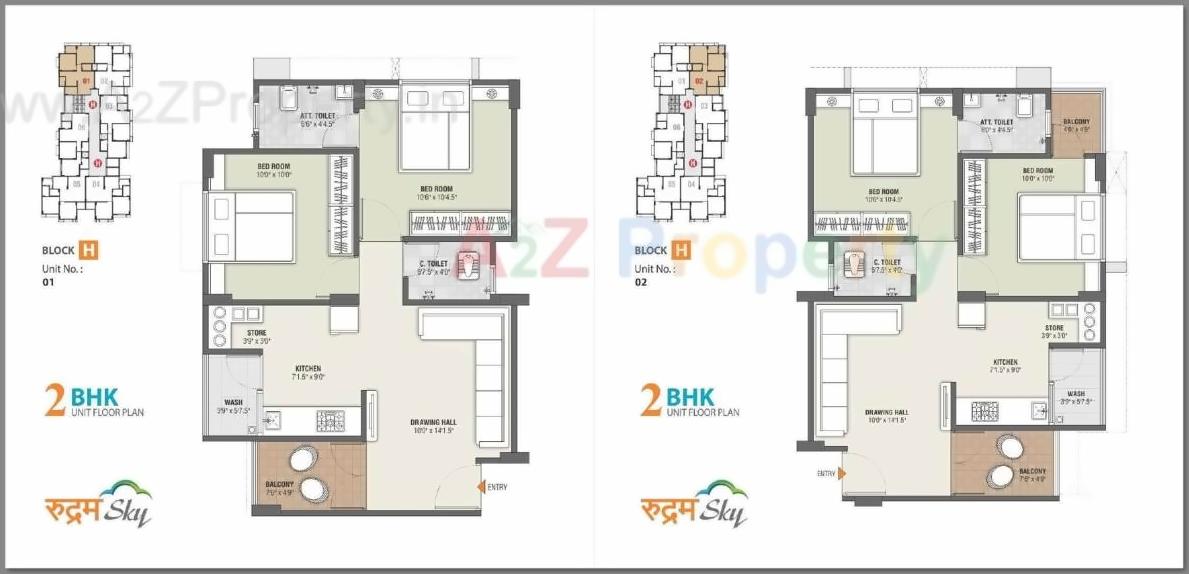 Layout of real estate project Rudram Sky located at Chandlodiya, Ahmedabad, Gujarat
