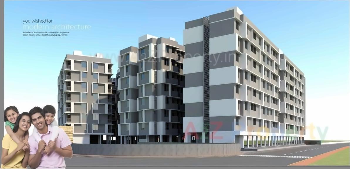 3D Elevation of real estate project Rudram Sky located at Chandlodiya, Ahmedabad, Gujarat
