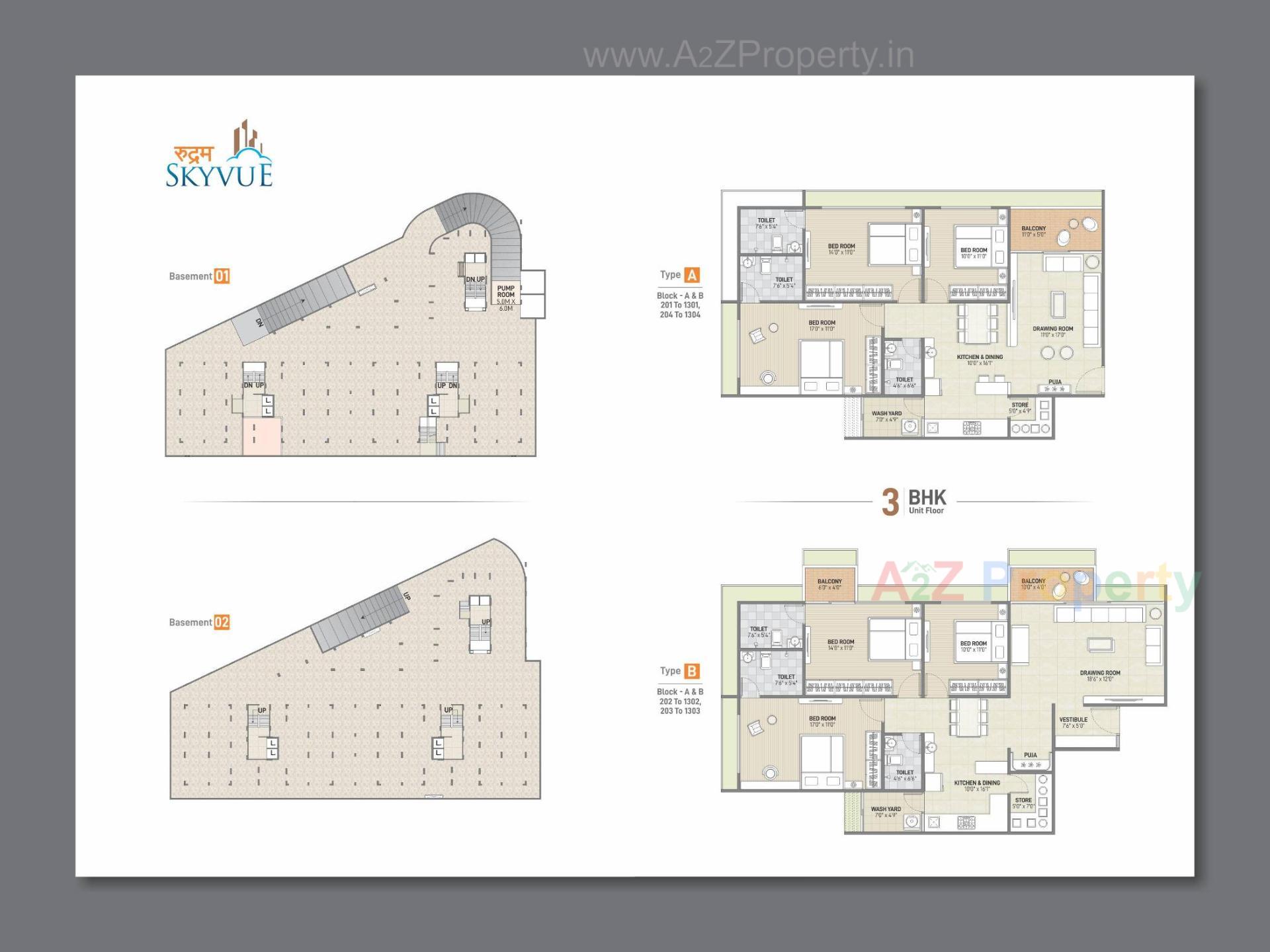 Layout of real estate project Rudram Skyvue located at Gota, Ahmedabad, Gujarat