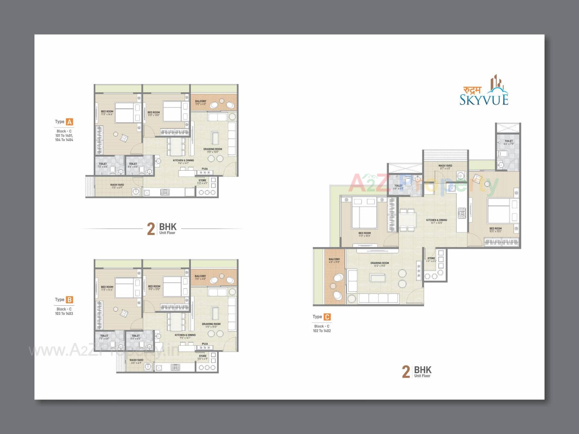 Layout of real estate project Rudram Skyvue located at Gota, Ahmedabad, Gujarat