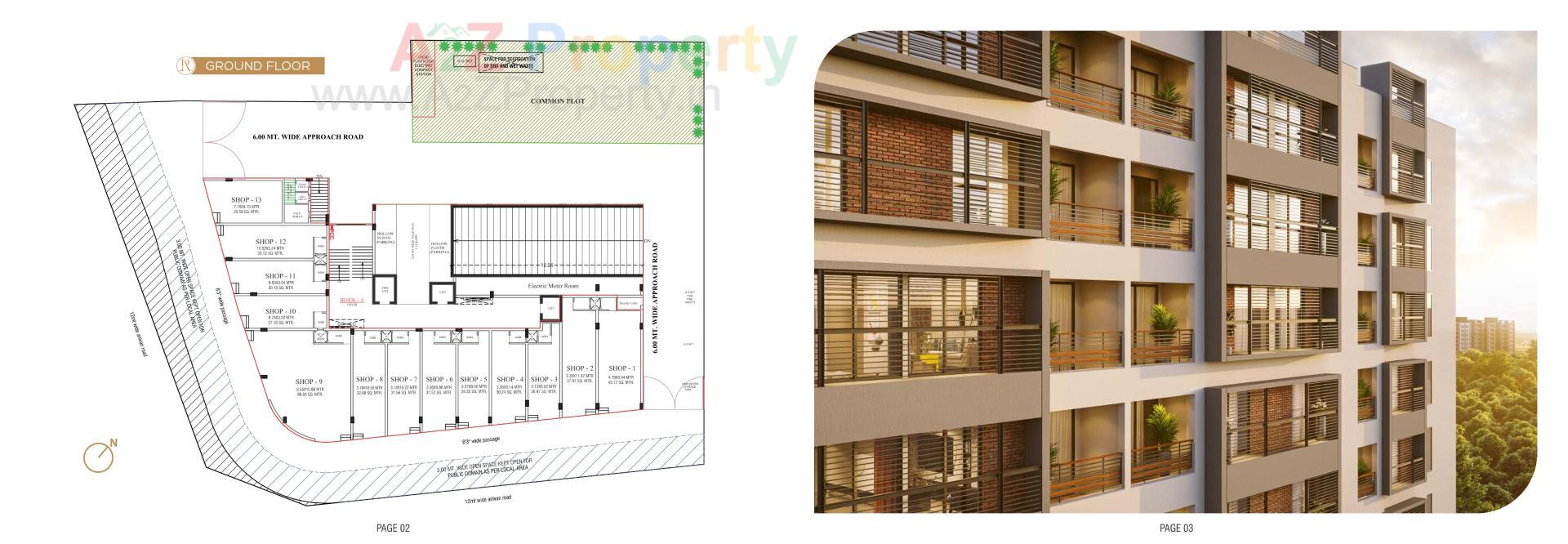 Layout of real estate project Rujuvalika Arise located at Chhadavad, Ahmedabad, Gujarat
