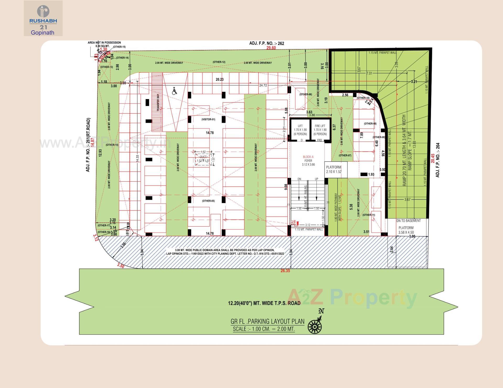 Layout of real estate project Rushabh 21 Gopinath located at Paldi, Ahmedabad, Gujarat