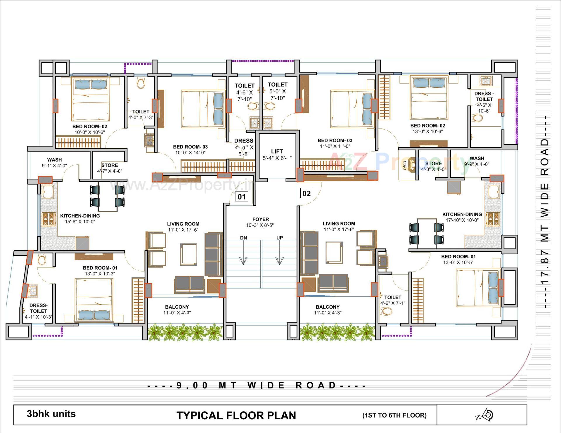 Layout of real estate project Rushabh located at Paldi, Ahmedabad, Gujarat