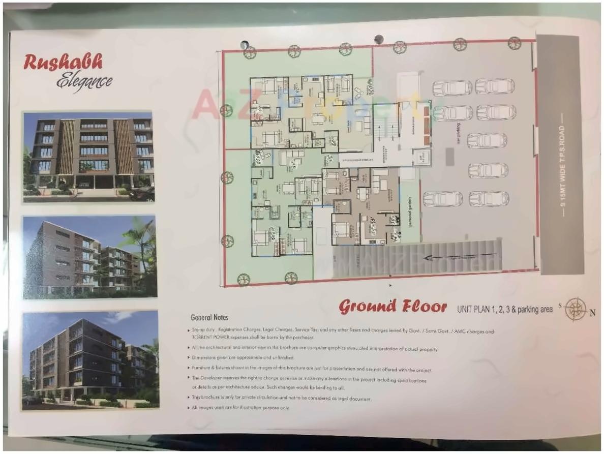 Layout of real estate project Rushabh Elegance located at City, Ahmedabad, Gujarat