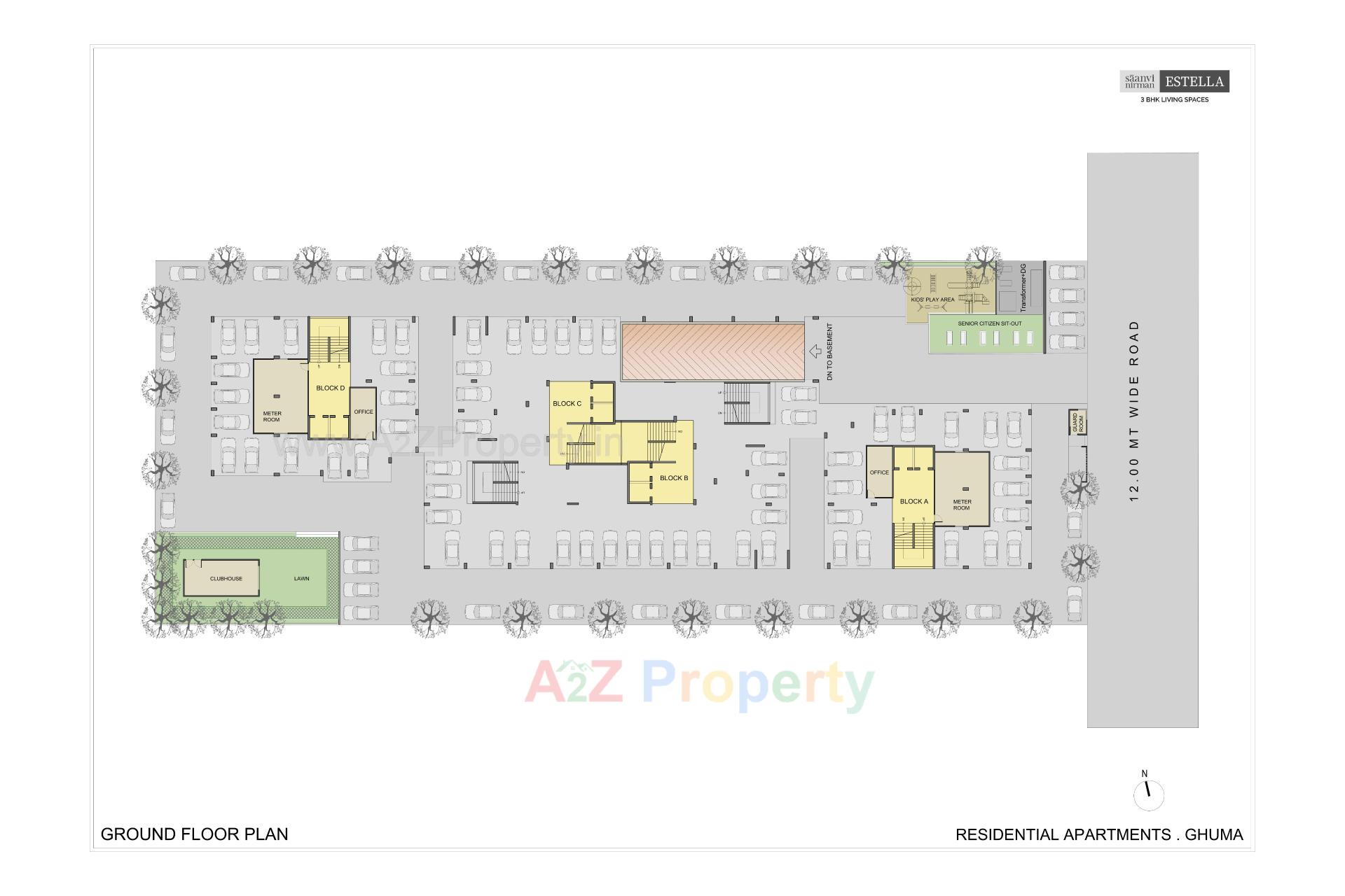 Layout of real estate project Saanvi Nirman Estella located at Ghuma, Ahmedabad, Gujarat