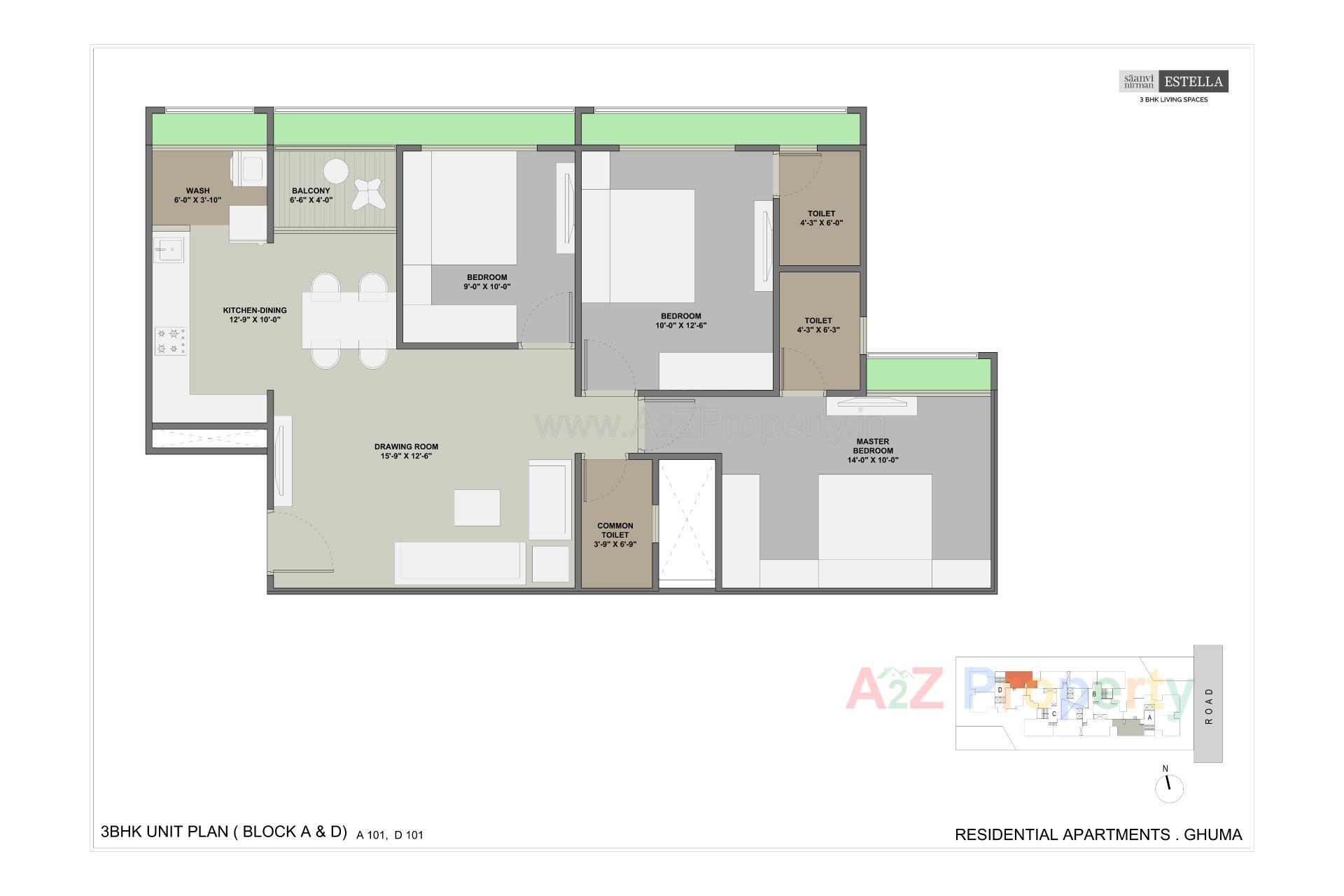 Layout of real estate project Saanvi Nirman Estella located at Ghuma, Ahmedabad, Gujarat