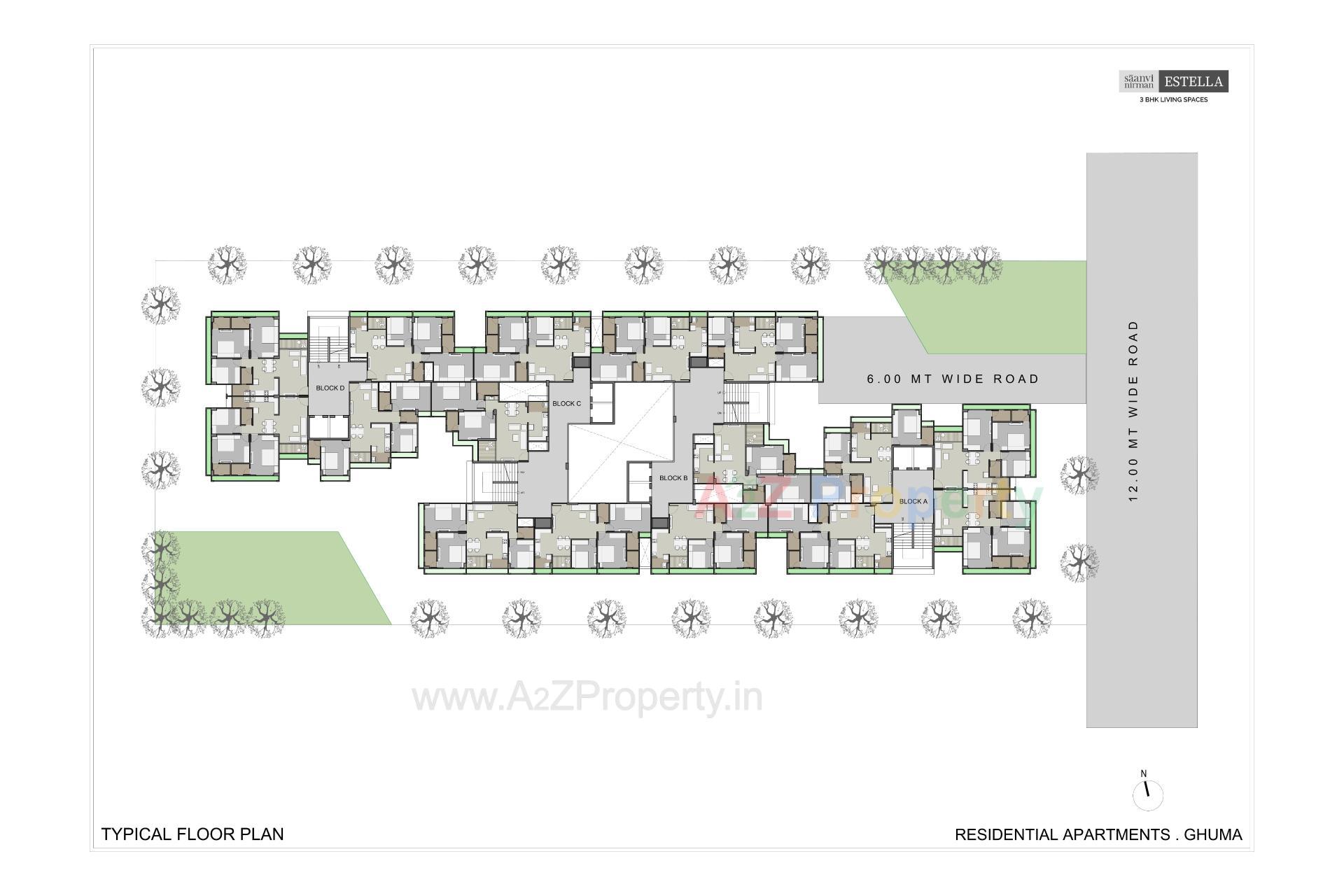 Layout of real estate project Saanvi Nirman Estella located at Ghuma, Ahmedabad, Gujarat