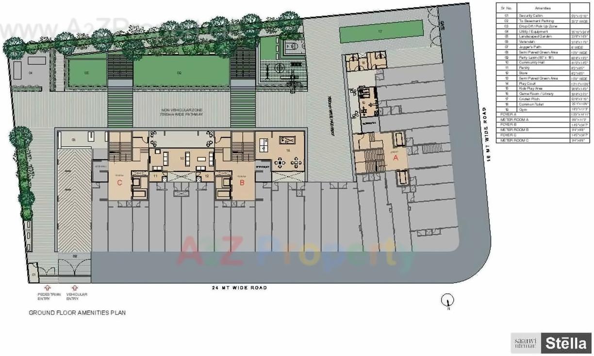 Layout of real estate project Saanvi Nirman Stella located at Ghuma, Ahmedabad, Gujarat