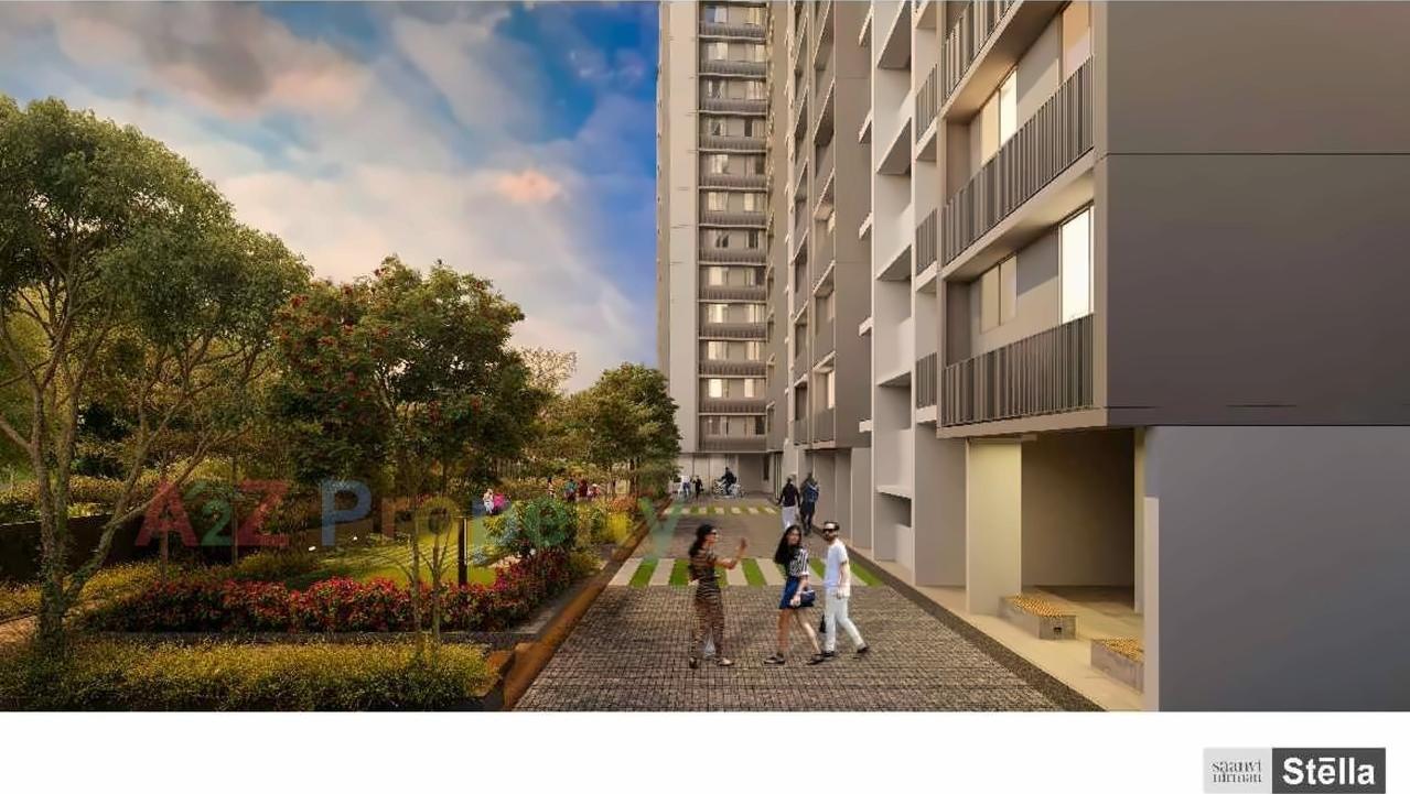 3D Elevation of real estate project Saanvi Nirman Stella located at Ghuma, Ahmedabad, Gujarat