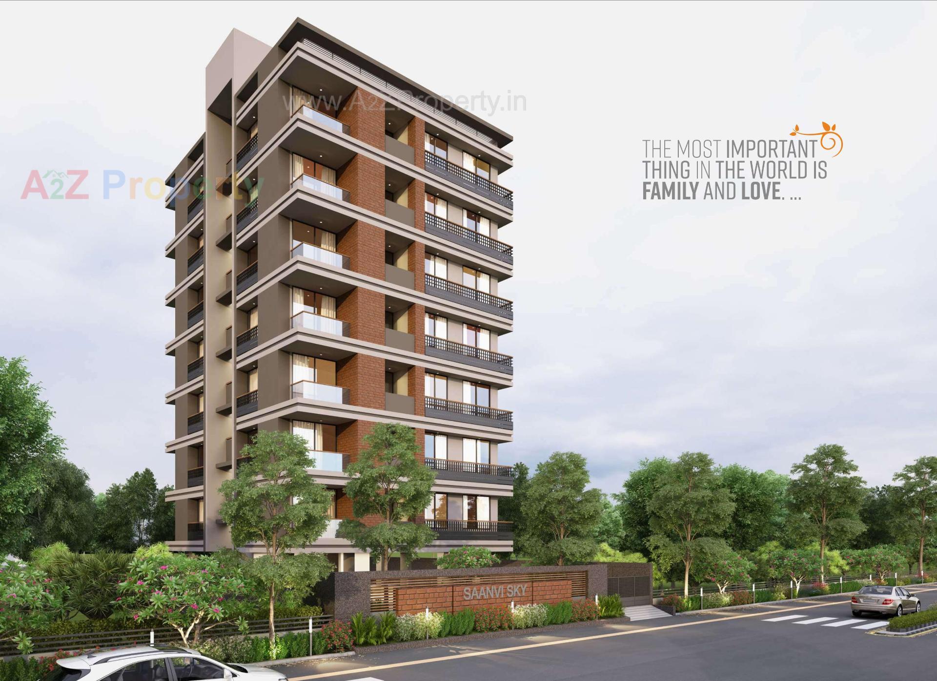 3D Elevation of real estate project Saanvi Sky located at Zundal, Ahmedabad, Gujarat