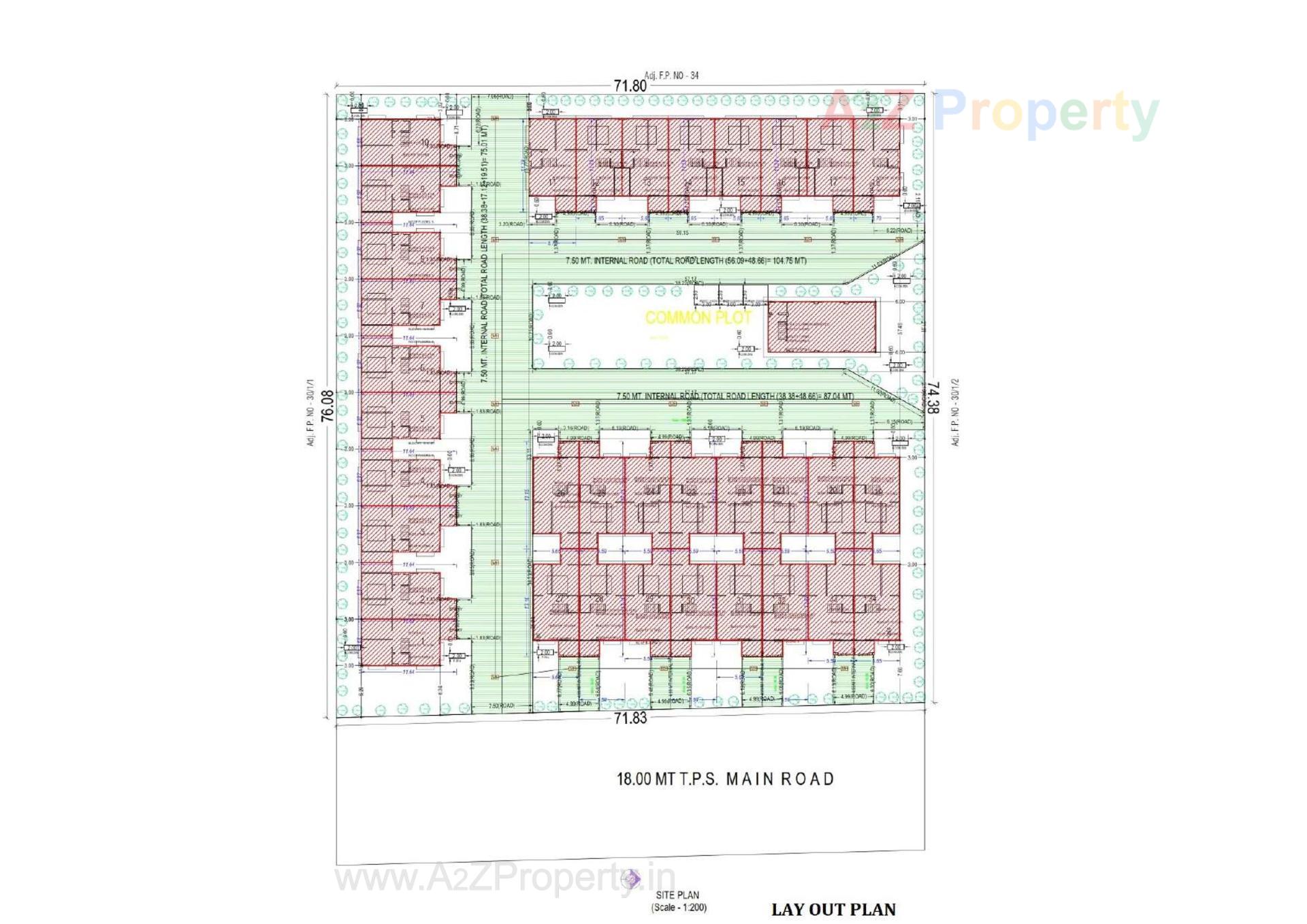 Layout of real estate project Sadguru Krishna located at Vinzol, Ahmedabad, Gujarat