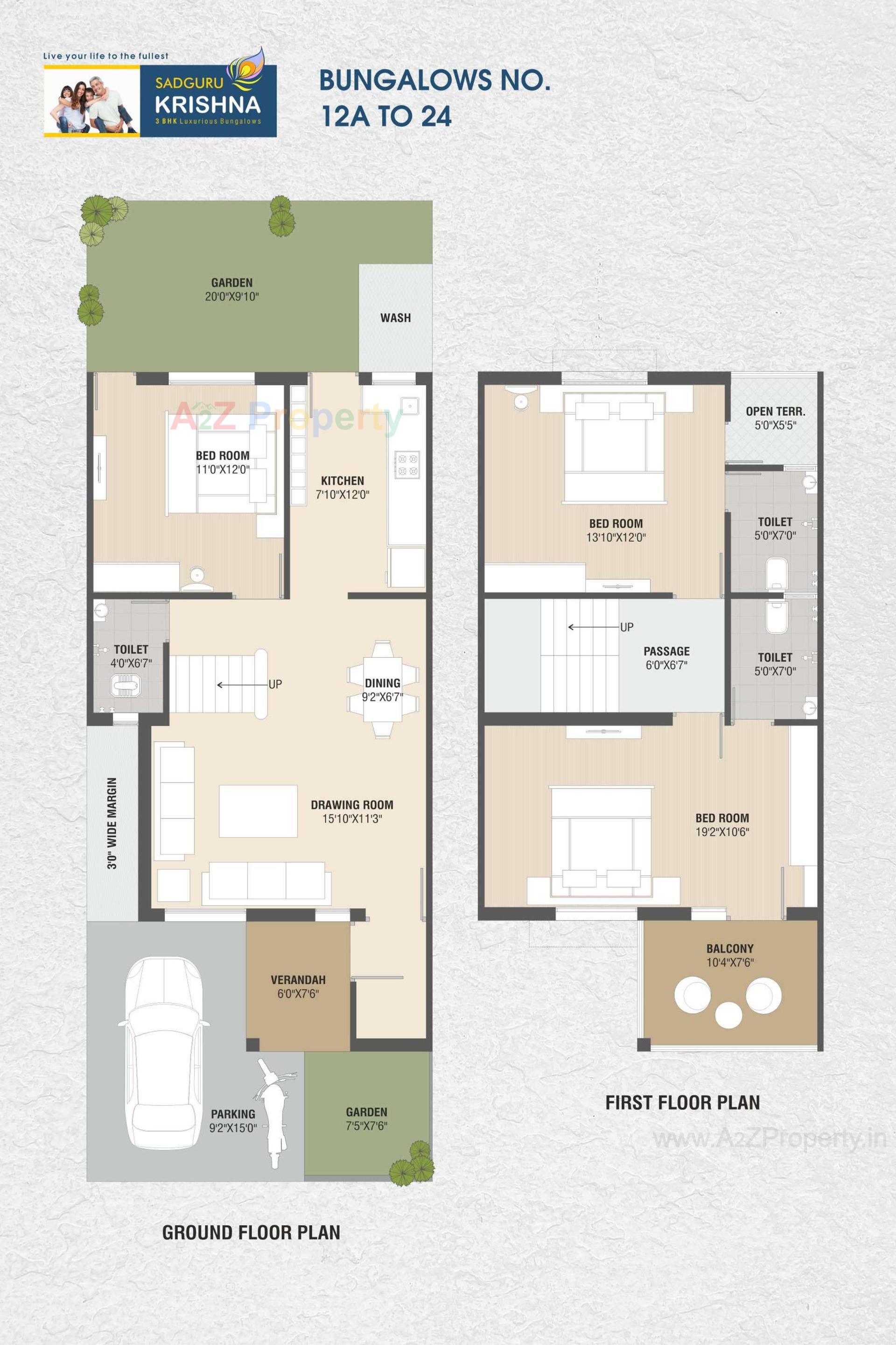 Layout of real estate project Sadguru Krishna Bunglows located at Hathijan, Ahmedabad, Gujarat