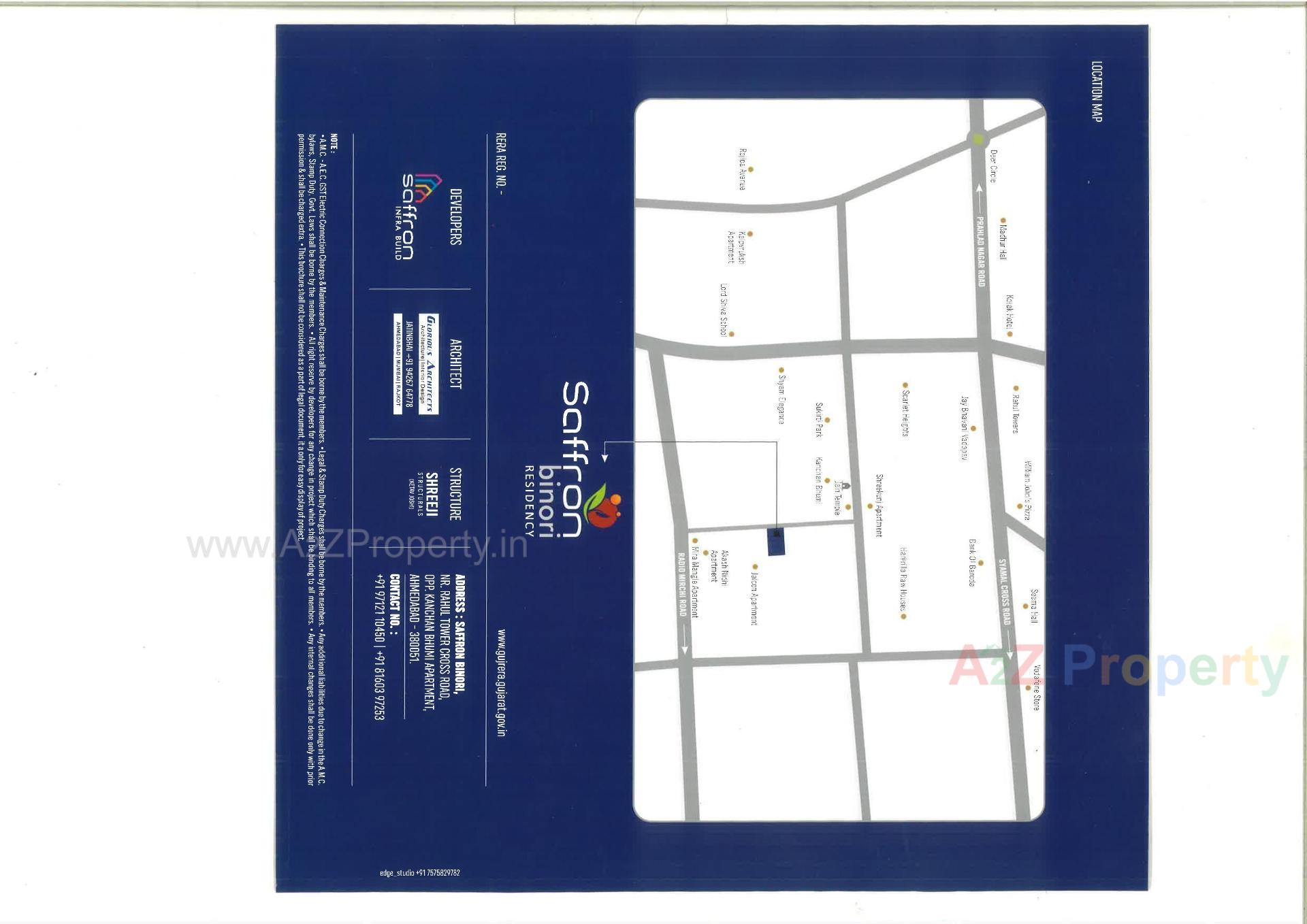 Layout of real estate project Saffron Binory Residency located at Vejalpur, Ahmedabad, Gujarat