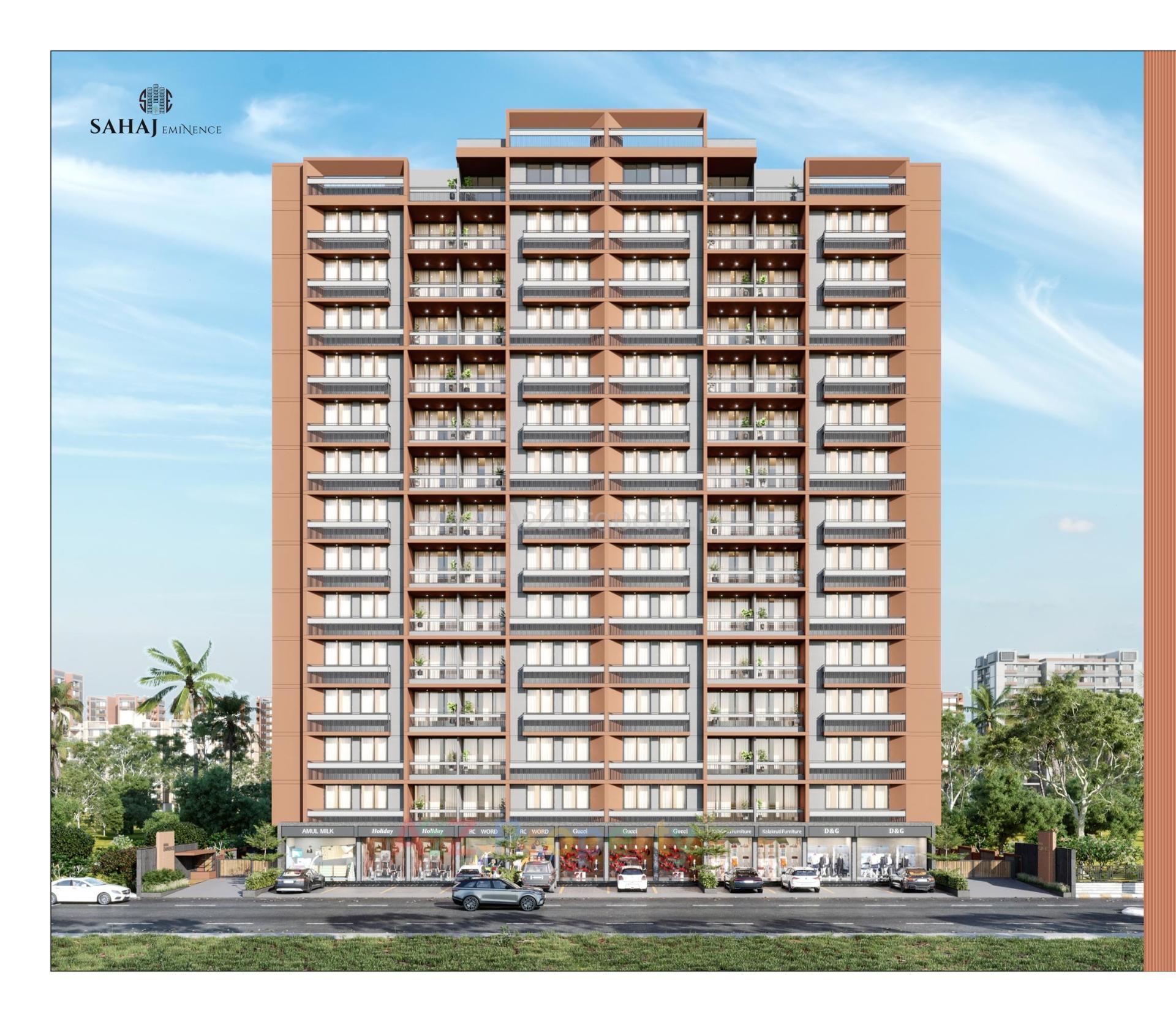 3D Elevation of real estate project Sahaj Eminence located at Ramol, Ahmedabad, Gujarat