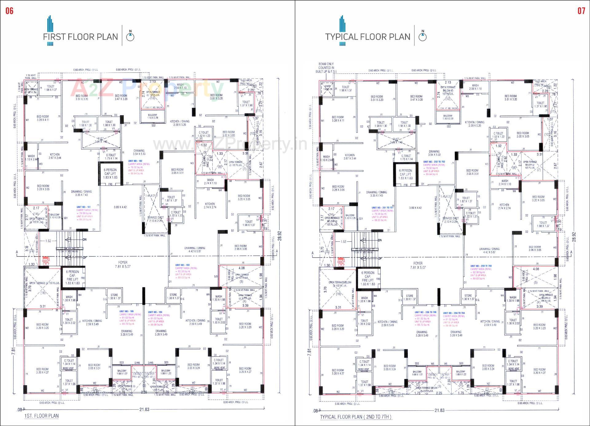 Layout of real estate project Sahaj One located at Thaltej, Ahmedabad, Gujarat
