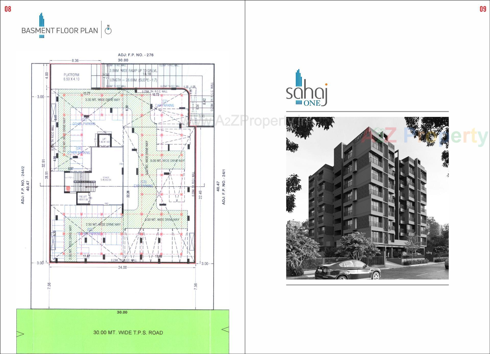 Layout of real estate project Sahaj One located at Thaltej, Ahmedabad, Gujarat