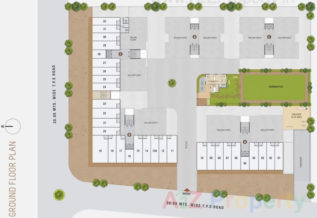Layout of real estate project Sahaj Prime located at Gota, Ahmedabad, Gujarat