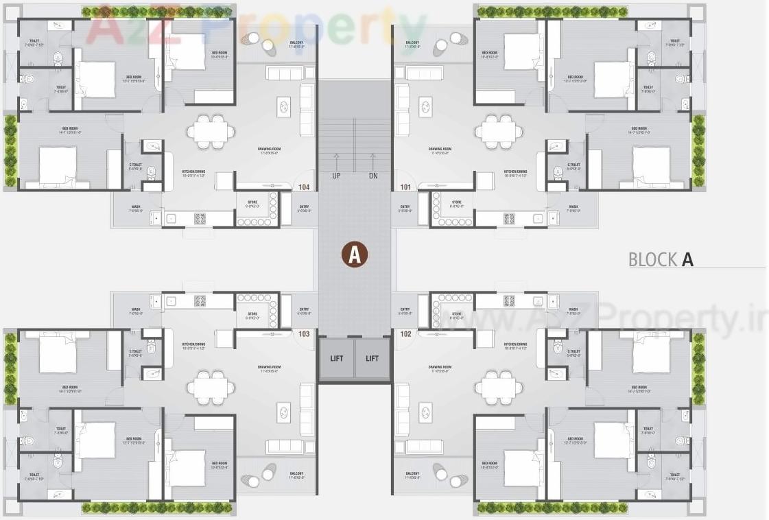 Layout of real estate project Sahaj Prime located at Gota, Ahmedabad, Gujarat