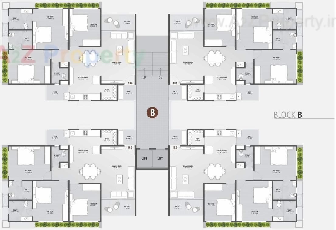 Layout of real estate project Sahaj Prime located at Gota, Ahmedabad, Gujarat