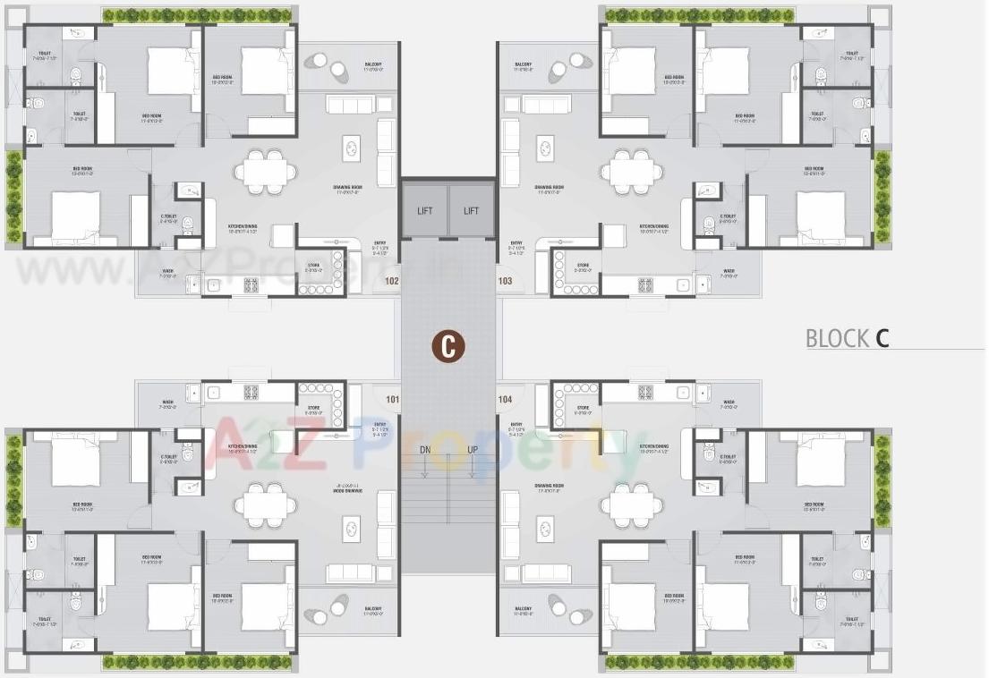 Layout of real estate project Sahaj Prime located at Gota, Ahmedabad, Gujarat