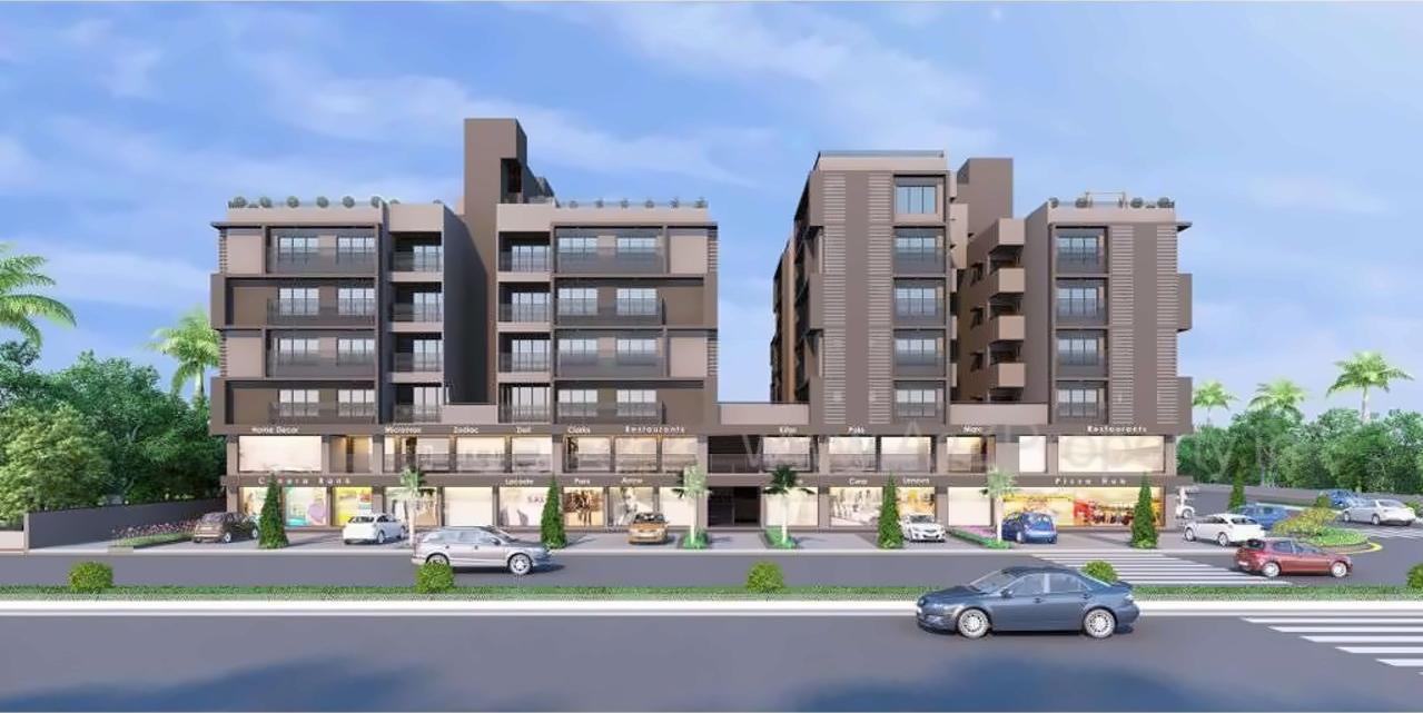 3D Elevation of real estate project Sahaj Prime located at Gota, Ahmedabad, Gujarat