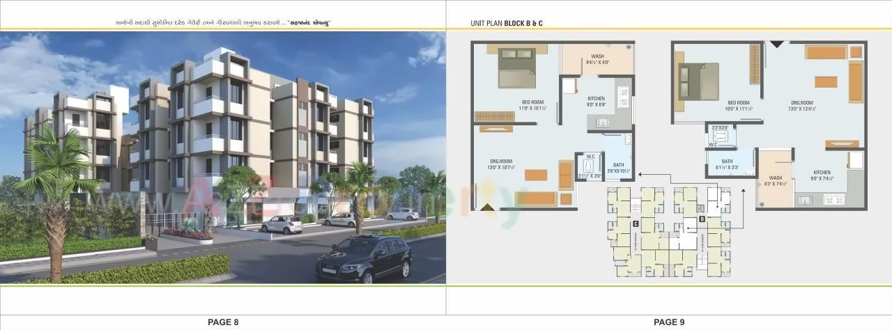 Layout of real estate project Sahajanand Avenue located at Singrva, Ahmedabad, Gujarat