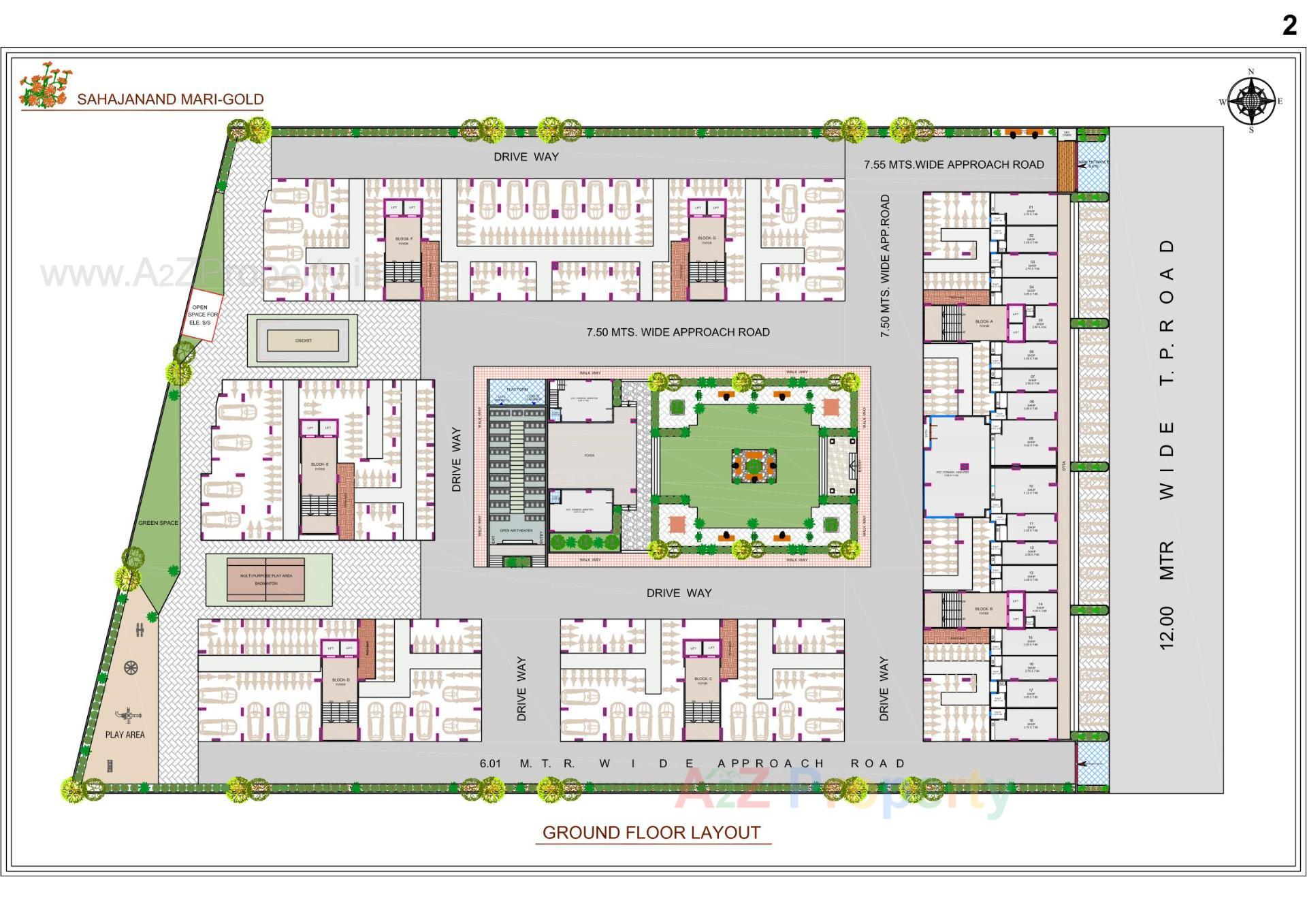 Layout of real estate project Sahajanand Marigold located at Chandkheda, Ahmedabad, Gujarat