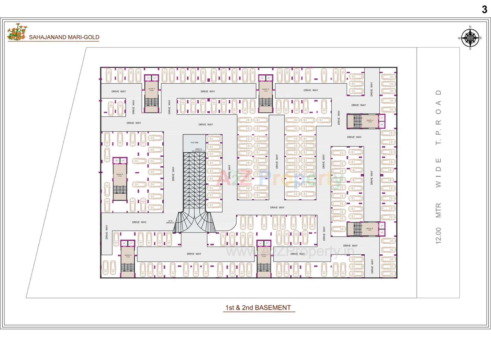 Layout of real estate project Sahajanand Marigold located at Chandkheda, Ahmedabad, Gujarat