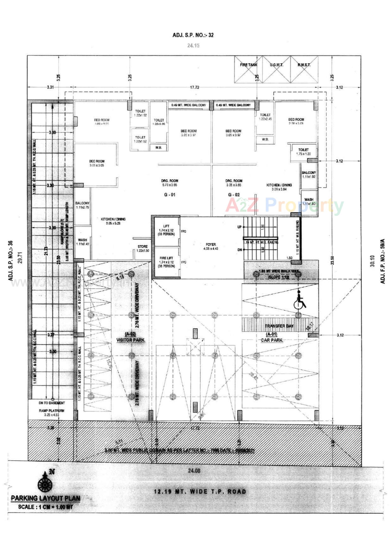 Layout of real estate project Sahara Apartment located at Rajpur--hirpur, Ahmedabad, Gujarat